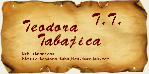 Teodora Tabajica vizit kartica